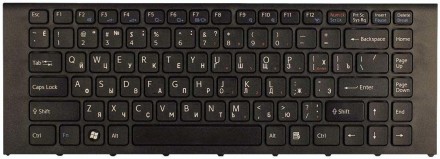 Клавіатура для ноутбука Sony Vaio (VPC-EA) Black, (Black Frame) RU Совместимость. . фото 2