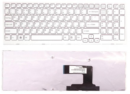 Клавіатура для ноутбука Sony Vaio (VPC-EL) White, (White Frame), RU. . фото 4