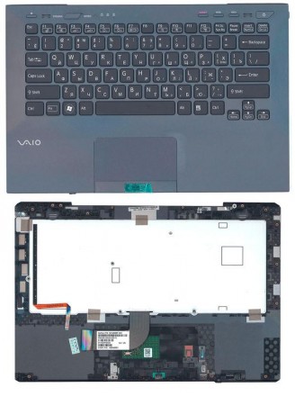 Клавіатура для ноутбука Sony Vaio (VPC-SB) Black (Black TopCase), RU (for finger. . фото 4
