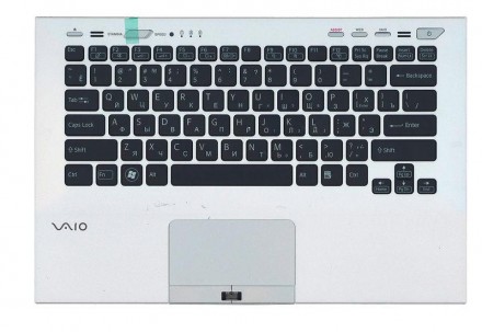 Клавіатура для ноутбука Sony Vaio (VPC-SB) Black (Silver TopCase), RU (for finge. . фото 2