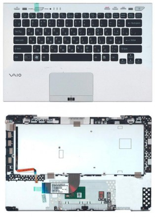 Клавіатура для ноутбука Sony Vaio (VPC-SB) Black (Silver TopCase), RU (for finge. . фото 4