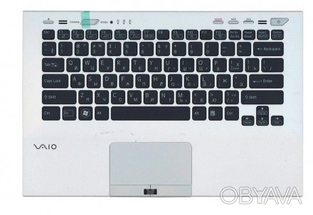Клавіатура для ноутбука Sony Vaio (VPC-SB) Black (Silver TopCase), RU (for finge. . фото 1