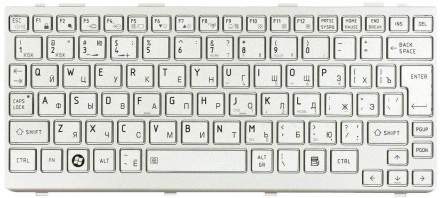 Клавіатура Toshiba Mini (NB200, NB300, NB305) Silver, (Silver Frame) RU (вертика. . фото 2
