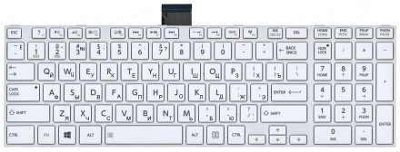 Клавіатура для ноутбука Toshiba Satellite (L850, L870) White, (White Frame) RU С. . фото 2