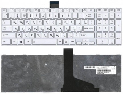 Клавіатура для ноутбука Toshiba Satellite (L850, L870) White, (White Frame) RU С. . фото 4