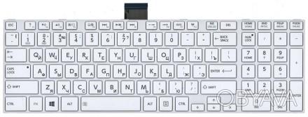 Клавіатура для ноутбука Toshiba Satellite (L850, L870) White, (White Frame) RU С. . фото 1