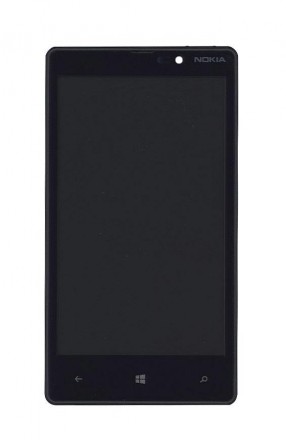 Матриця з тачскріном (модуль) для Nokia Lumia 820 чорний з рамкою. . фото 2