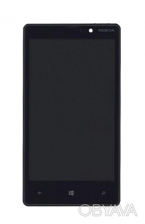 Матриця з тачскріном (модуль) для Nokia Lumia 820 чорний з рамкою. . фото 1