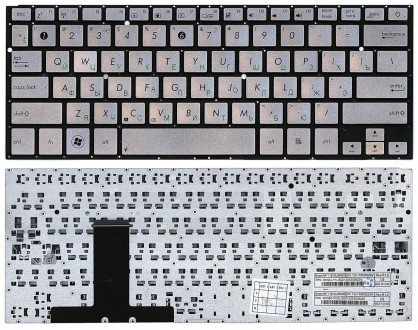 Клавіатура для ноутбука Asus (UX31E) Silver, (No Frame) UA Совместимость с модел. . фото 4