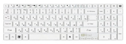 Клавіатура для ноутбука Gateway NV55S, NV57H, NV75S, NV77H White, (No Frame), RU. . фото 2
