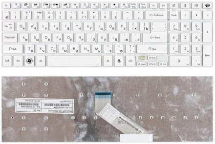 Клавіатура для ноутбука Gateway NV55S, NV57H, NV75S, NV77H White, (No Frame), RU. . фото 3