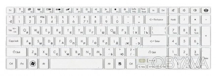 Клавіатура для ноутбука Gateway NV55S, NV57H, NV75S, NV77H White, (No Frame), RU. . фото 1