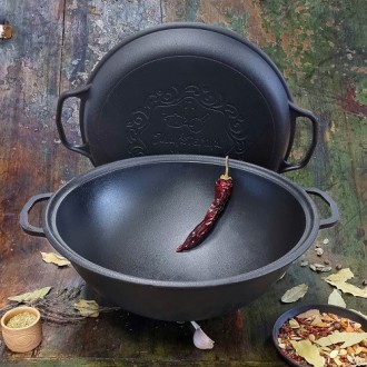 Казан узбецький WOK з кришкою-сковородою 12 л. Чернігів. фото 1 Казан узбецький WOK з кришкою-сковородою 12 л. Чернігів. фото 1
