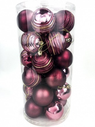 Набор елочных шаров 6-7см, цвет - фиолетовый, 30шт
Материал: пластик
Продается о. . фото 2