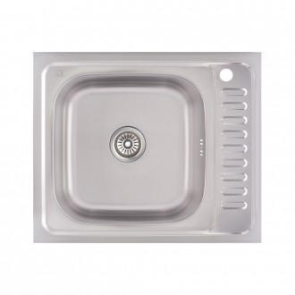Кухонна мийка Lidz 6050-L 0,6 мм Decor виготовлена з високоякісної нержавіючої с. . фото 2