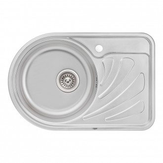 Кухонна мийка Qtap 6744L 0,8 мм Micro Decor (QT6744LMICDEC08) виготовлена з висо. . фото 2
