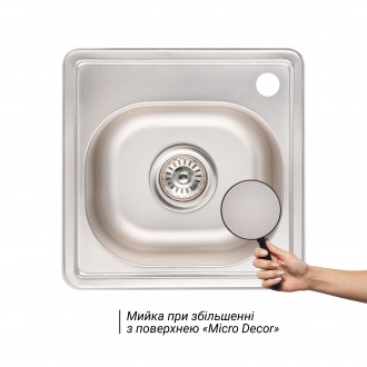 Кухонна мийка Lidz 3838 0,6 мм Micro Decor (LIDZ3838MDEC06) виготовлена з нержав. . фото 4