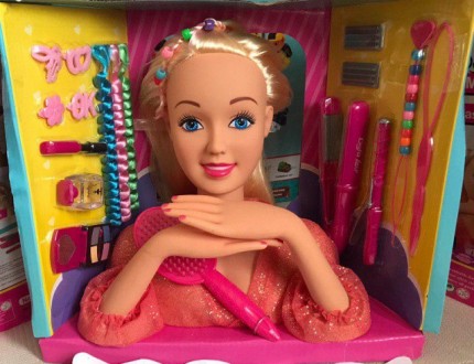 Лялька Defa Lucy голова манекен для зачісок 8415 гребінець, різнобарвні пасма, п. . фото 8
