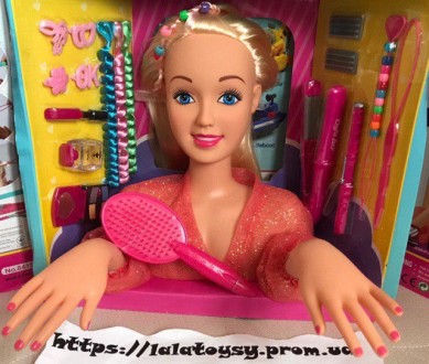 Лялька Defa Lucy голова манекен для зачісок 8415 гребінець, різнобарвні пасма, п. . фото 9