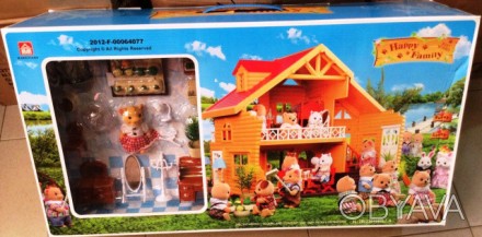 Игровой домик Happy Family 012 03 аналог Sylvanian Families со световыми эффекта. . фото 1 Домик Happy Family 012-03― аналог деревянного дома Sylvanian families 2759, одна. . фото 1