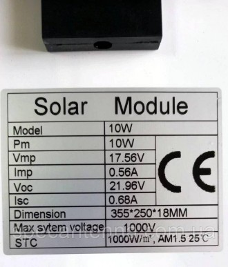 Автономный комплект резервного освещения (солнечная панель 10 Вт, контроллер 20 . . фото 5