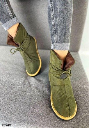Ботинки ЗИМА
цвет: GREEN 
материал: плащевка
утеплитель: синтепон на флисовой по. . фото 9