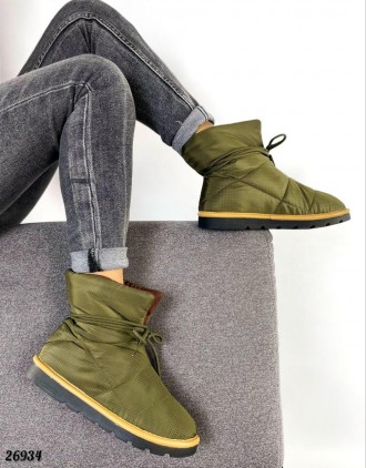 Ботинки ЗИМА
цвет: GREEN 
материал: плащевка
утеплитель: синтепон на флисовой по. . фото 10