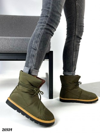 Ботинки ЗИМА
цвет: GREEN 
материал: плащевка
утеплитель: синтепон на флисовой по. . фото 6