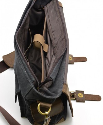 Универсальная мужская сумка через плечо, парусина+кожа RG-6690-4lx от украинског. . фото 9