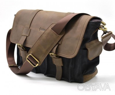 Универсальная мужская сумка через плечо, парусина+кожа RG-6690-4lx от украинског. . фото 1