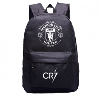 
	Вместительный футбольный рюкзак Ronaldo FC MU украшен символикой футбольного к. . фото 2