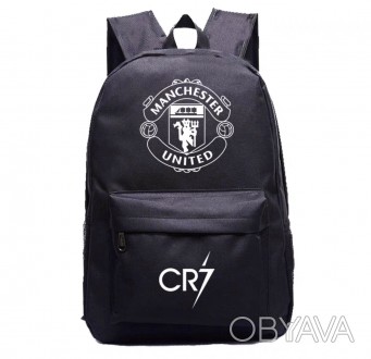 
	Вместительный футбольный рюкзак Ronaldo FC MU украшен символикой футбольного к. . фото 1