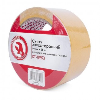 Скотч двосторонній на поліпропіленовій основі INTERTOOL KT-0953 призначений для . . фото 3