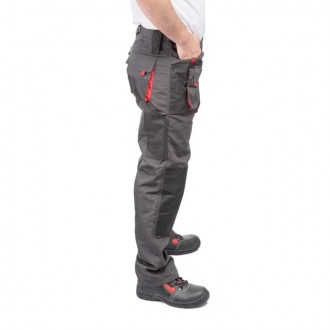 Робочі штани темно-сірого кольору виготовлено з міцної тканини: 80% поліестер, 2. . фото 5