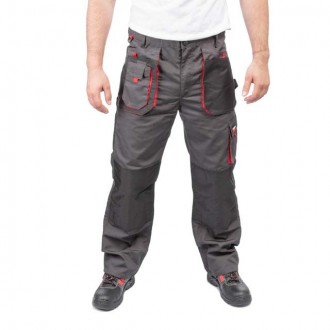 Робочі штани темно-сірого кольору виготовлено з міцної тканини: 80% поліестер, 2. . фото 3