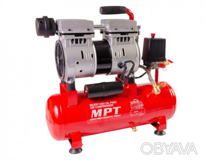 Компрессор бесшумный MPT PROFI OIL FREE 10 л 600 Вт 1450 об/мин 7 атм медная обм