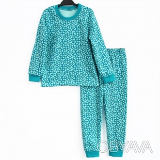 Піжама для дівчинки з штанами та кофтою на довгий рукав з сердечками від ТМ Lada. . фото 1
