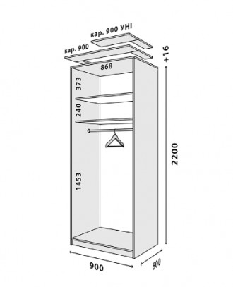 Шкаф-купе двухдверный «Loft» – это современная и практичная система хранения вещ. . фото 6