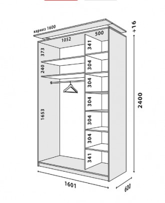 Шкаф-купе двухдверный «Loft» – это современная и практичная система хранения вещ. . фото 5