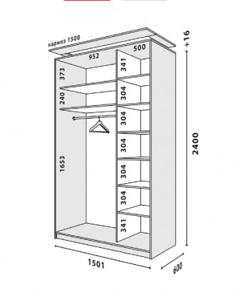 Шкаф-купе двухдверный «Loft» – это современная и практичная система хранения вещ. . фото 4