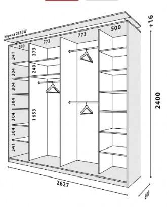 Шкаф-купе трехдверный «Loft» – это современная и практичная система хранения вещ. . фото 3