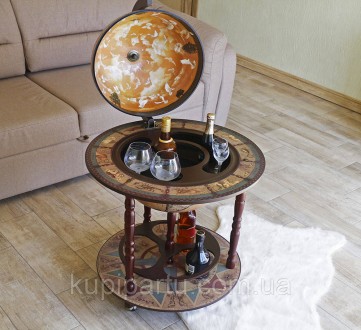 Глобус напольный бар с картой миграции людей кремовый сфера 42 см Гранд Презент . Киев. фото 1