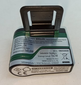 Карманный аккумуляторный фонарик Parkside LED 100351288001-1
Описание изделия:
	. . фото 10