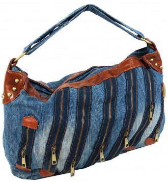 Женская джинсовая сумка Fashion jeans bag синяя Jeans9099 blue
Описание:
	Лицеву. . фото 2