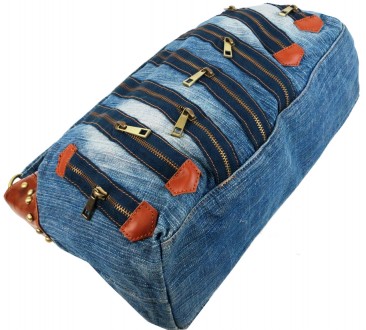 Женская джинсовая сумка Fashion jeans bag синяя Jeans9099 blue
Описание:
	Лицеву. . фото 8