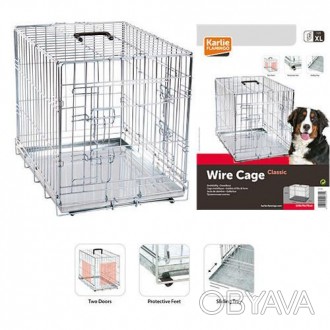 2-х дверная клетка для собак Flamingo Wire Cage удобная для содержания питомцев . . фото 1