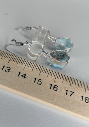 Пропонуємо Вам придбати сережки з натуральними каменями. Ларимар та місячний кам. . фото 5