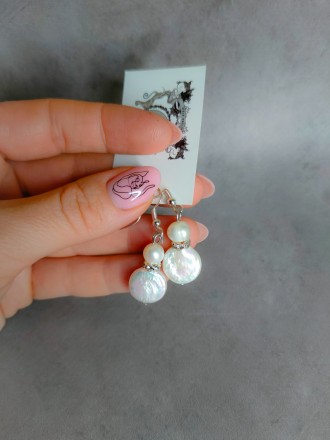 Пропонуємо Вам придбати неперевершені сережки з натуральними барочними перлинами. . фото 3