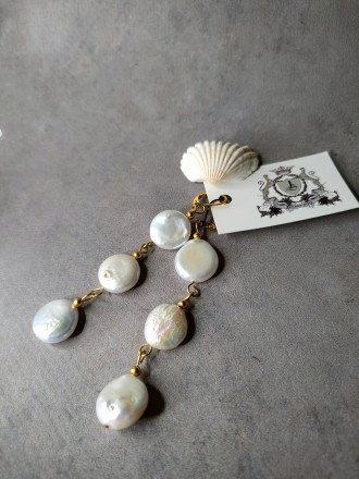 Пропонуємо Вам придбати неперевершені сережки з натуральними барочними перлинами. . фото 4