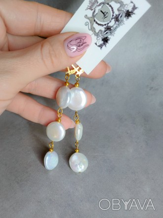 Пропонуємо Вам придбати неперевершені сережки з натуральними барочними перлинами. . фото 1